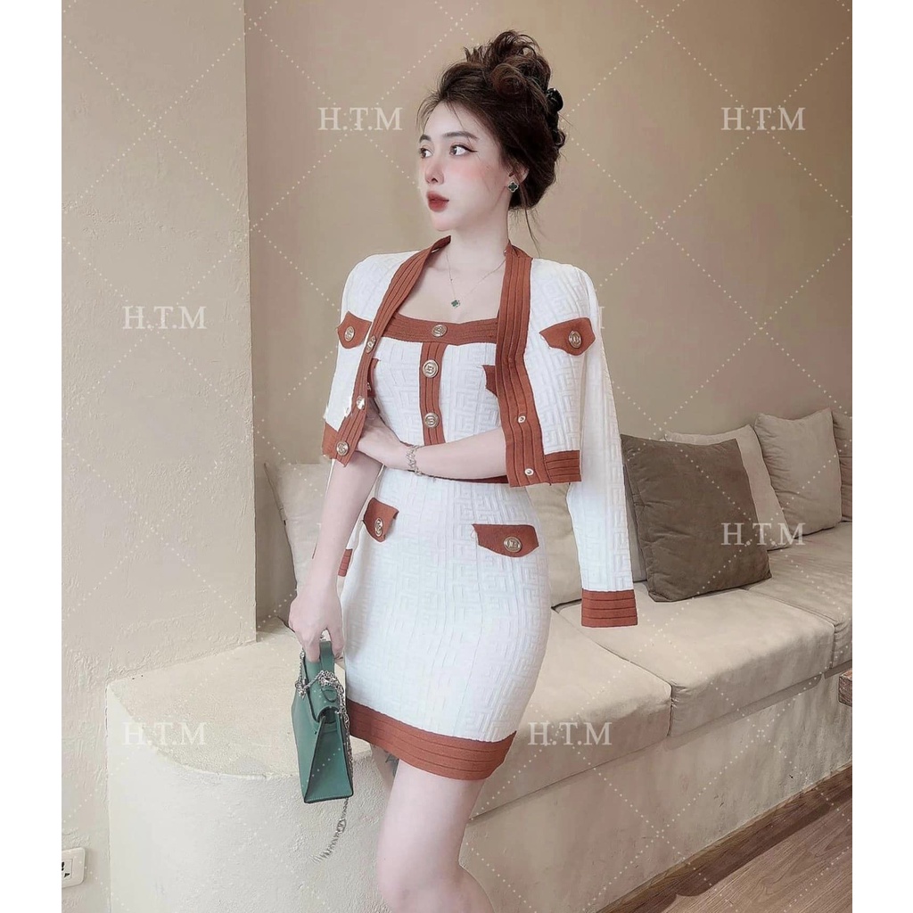 Váy len kèm khoác