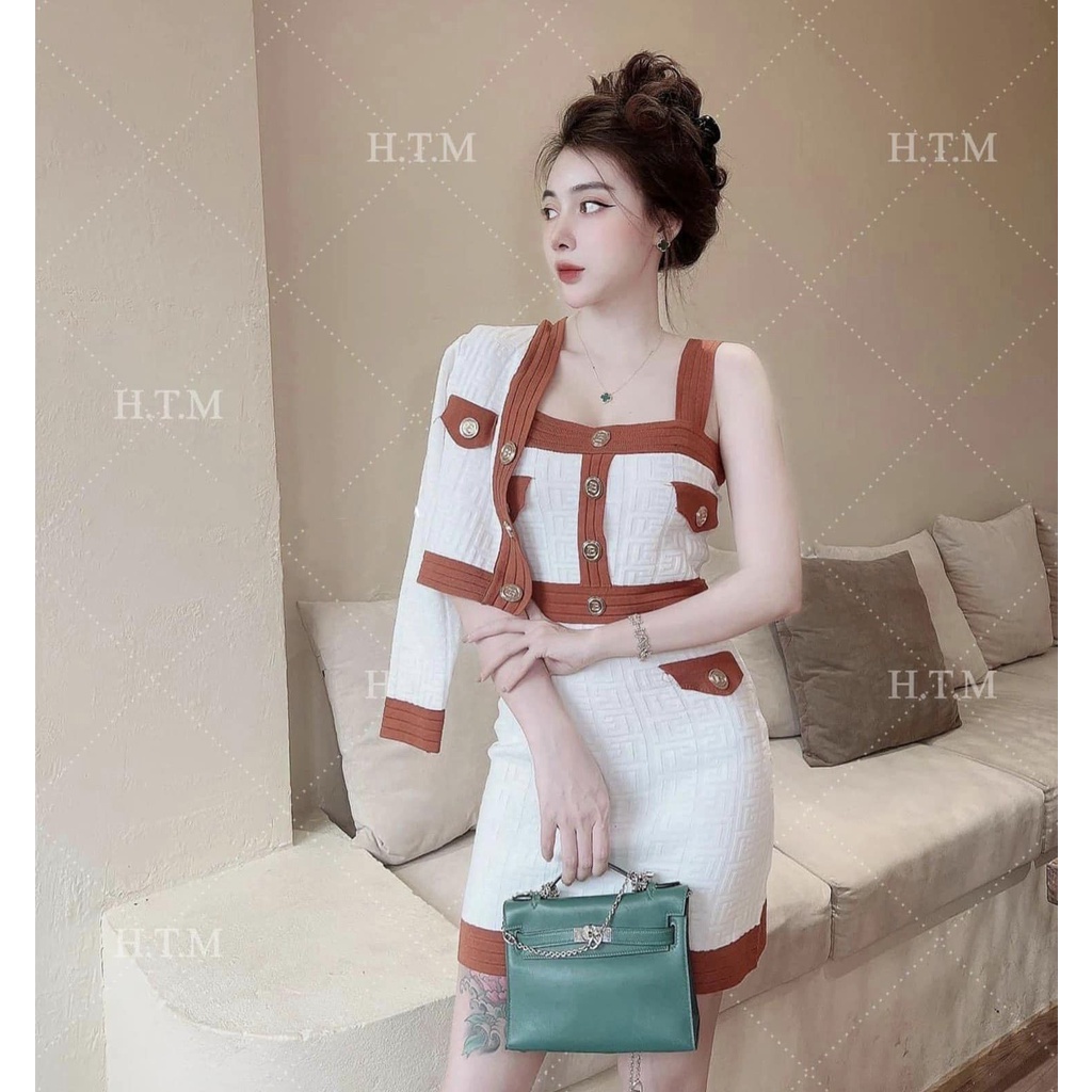 Váy len kèm khoác