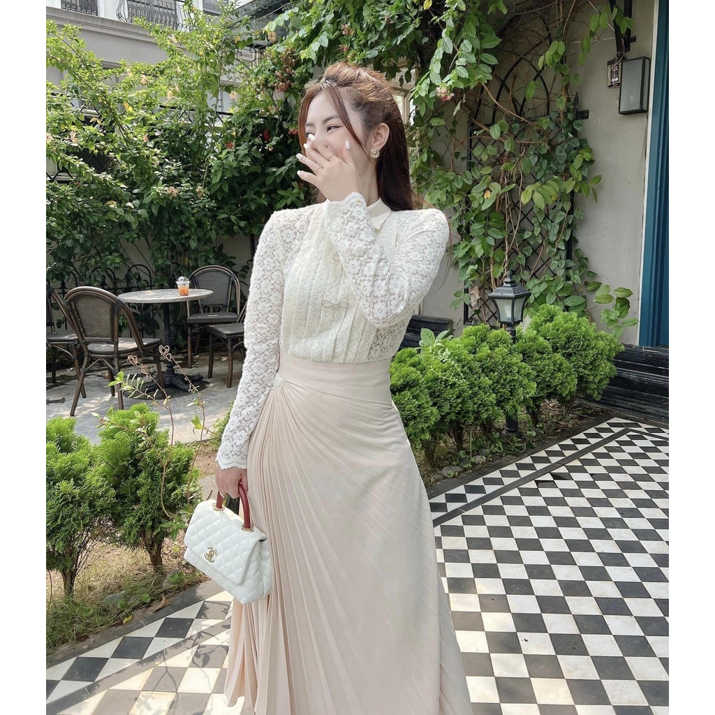 Set sơ mi ren + CV li lệch tkcc