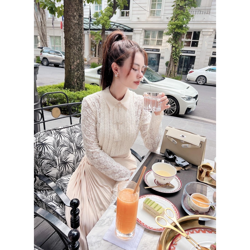 Set sơ mi ren + CV li lệch tkcc