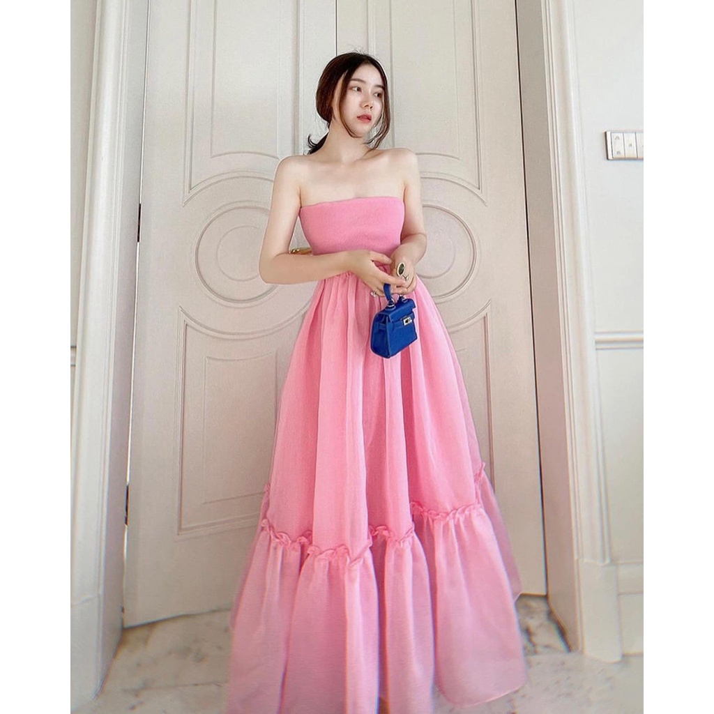 Đầm voan đi biển 3 màu