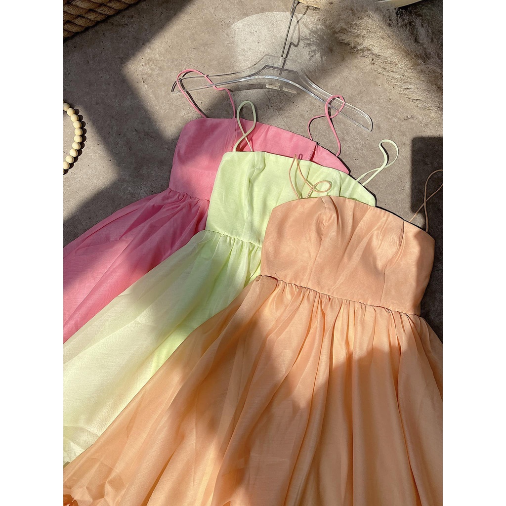 Đầm voan đi biển 3 màu