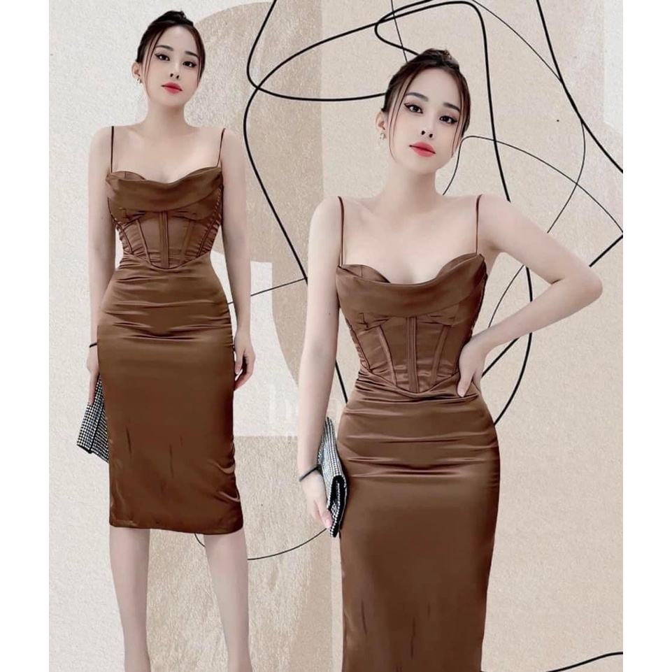 Váy lụa closet cổ đổ